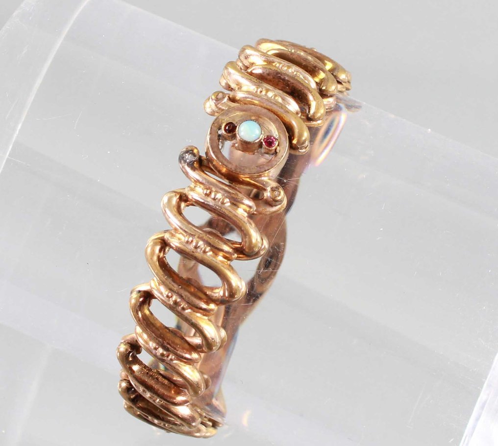 χωρίς τιμή ασφαλείας - Βραχιόλι Golddoublé -  0.20ct. tw. Οπάλιο - Βραχιόλι Βικτωριανής εποχής #2.1