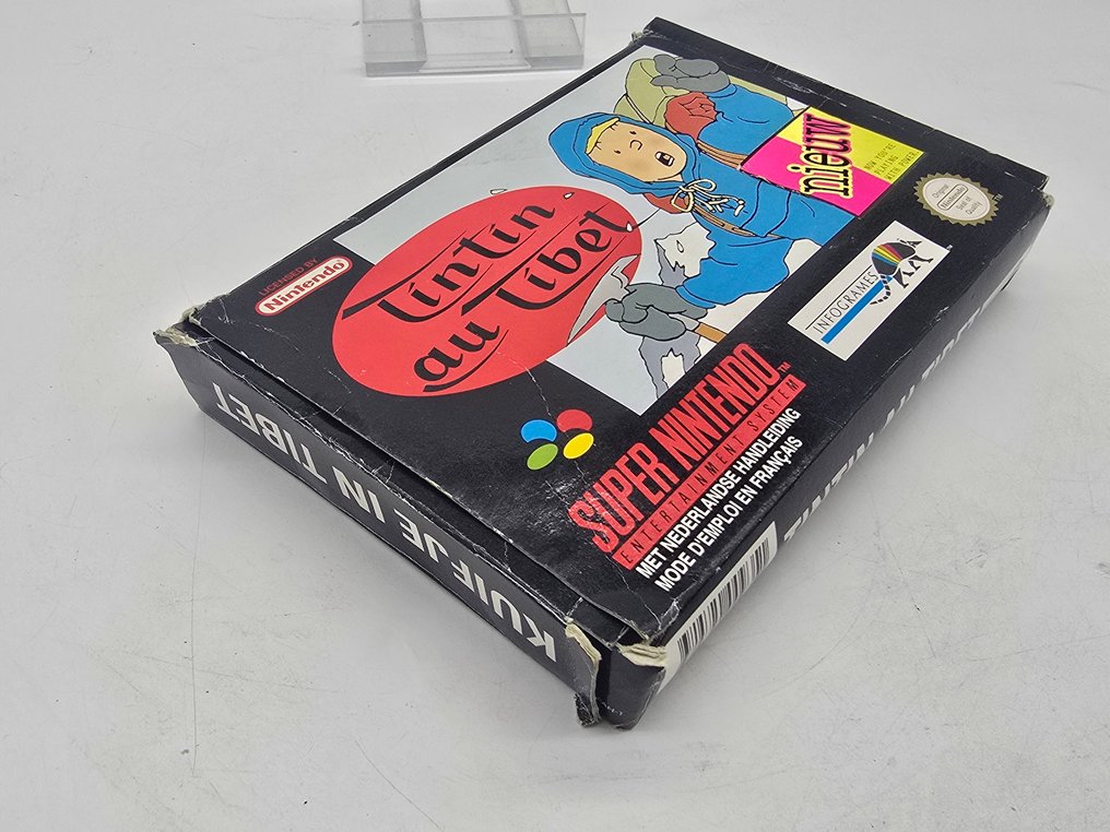 Nintendo - Snes - Tintin au Tibet - 1st Edition - FAH Release - Original box, manual, and game - Videospill - I original eske #1.0
