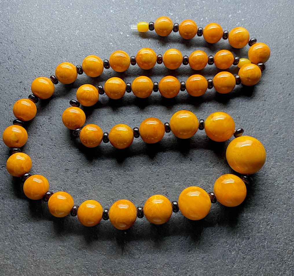 Colar de contas de âmbar báltico enorme, 72 cm. - Âmbar - Succinite #3.2