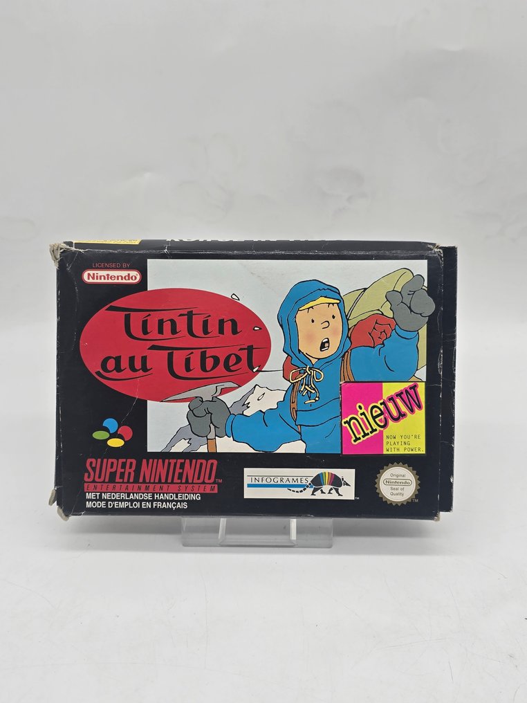 Nintendo - Snes - Tintin au Tibet - 1st Edition - FAH Release - Original box, manual, and game - Videospill - I original eske #1.0