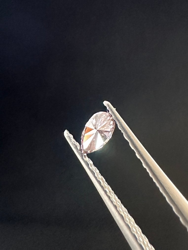 1 pcs Diamant (Colorat natural) - 0.09 ct - Pară - Fancy intense maroniu Roz - VS1 - IGI (Institutul gemologic internațional) #2.1