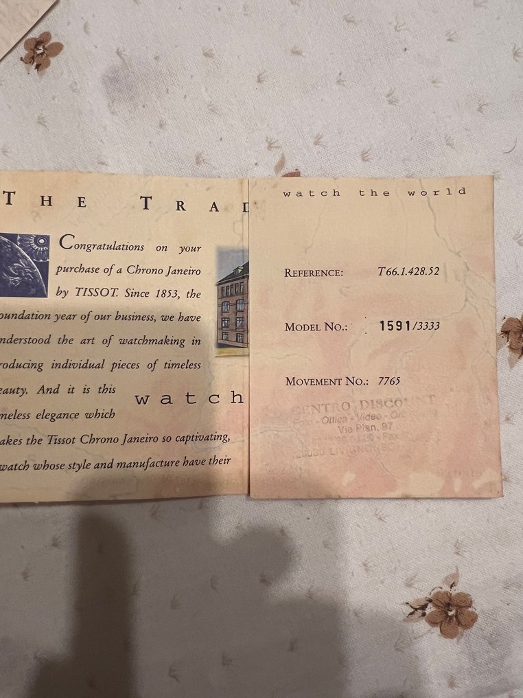 Tissot - Janeiro - χωρίς τιμή ασφαλείας - T66.1.428.52 - Άνδρες - 1996 #4.3