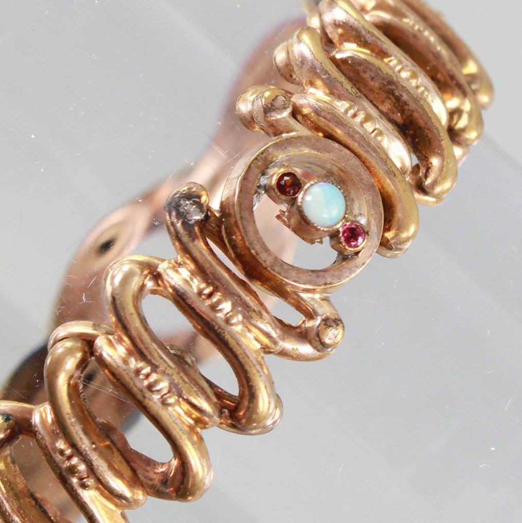 χωρίς τιμή ασφαλείας - Βραχιόλι Golddoublé -  0.20ct. tw. Οπάλιο - Βραχιόλι Βικτωριανής εποχής #1.0