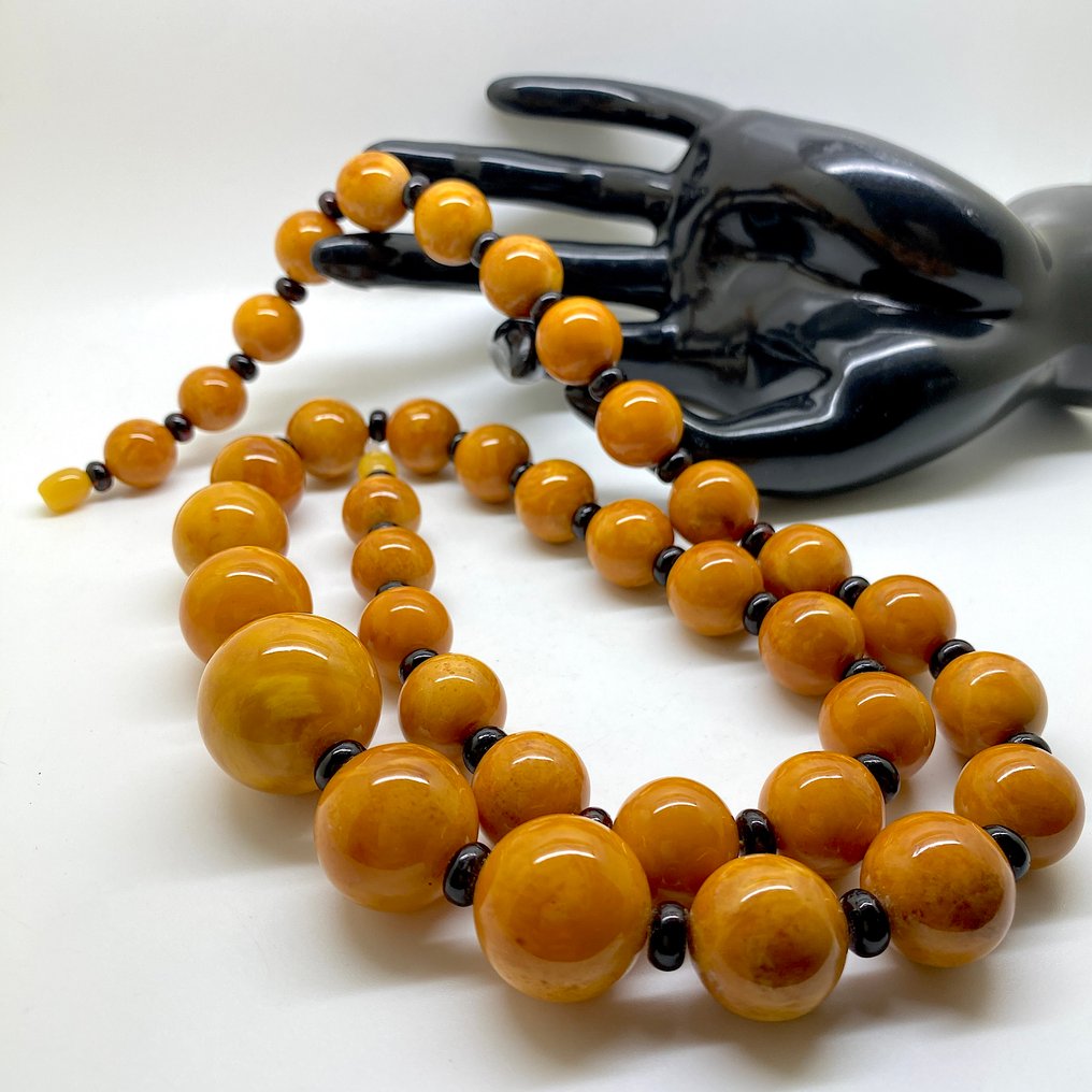 Colar de contas de âmbar báltico enorme, 72 cm. - Âmbar - Succinite #2.1