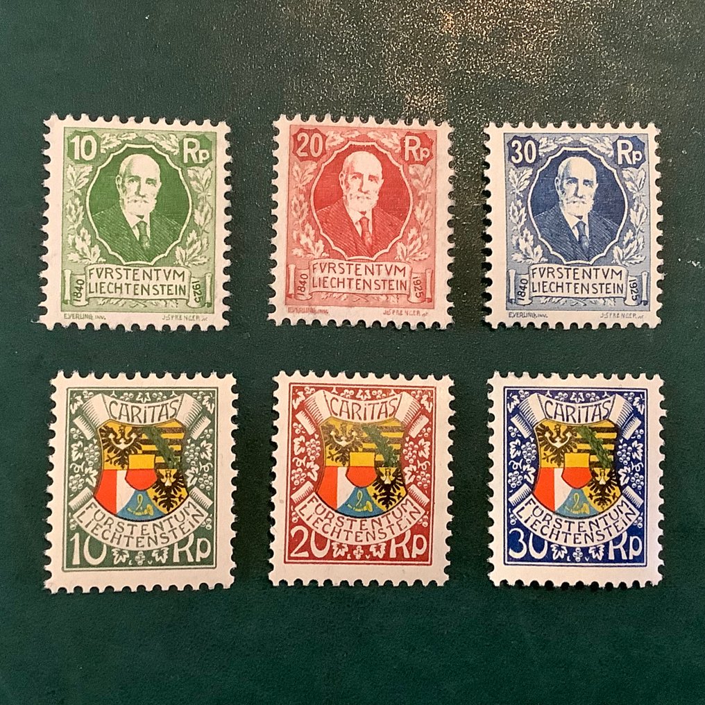 列支敦士登 1926/1927 - 两个完整的王和徽章 - Michel 72/77 #1.0