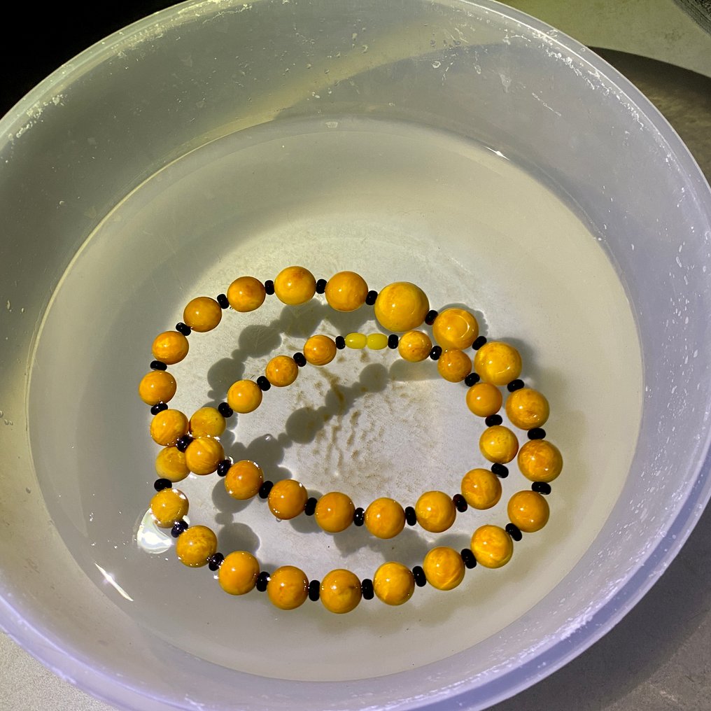 Colar de contas de âmbar báltico enorme, 72 cm. - Âmbar - Succinite #1.0