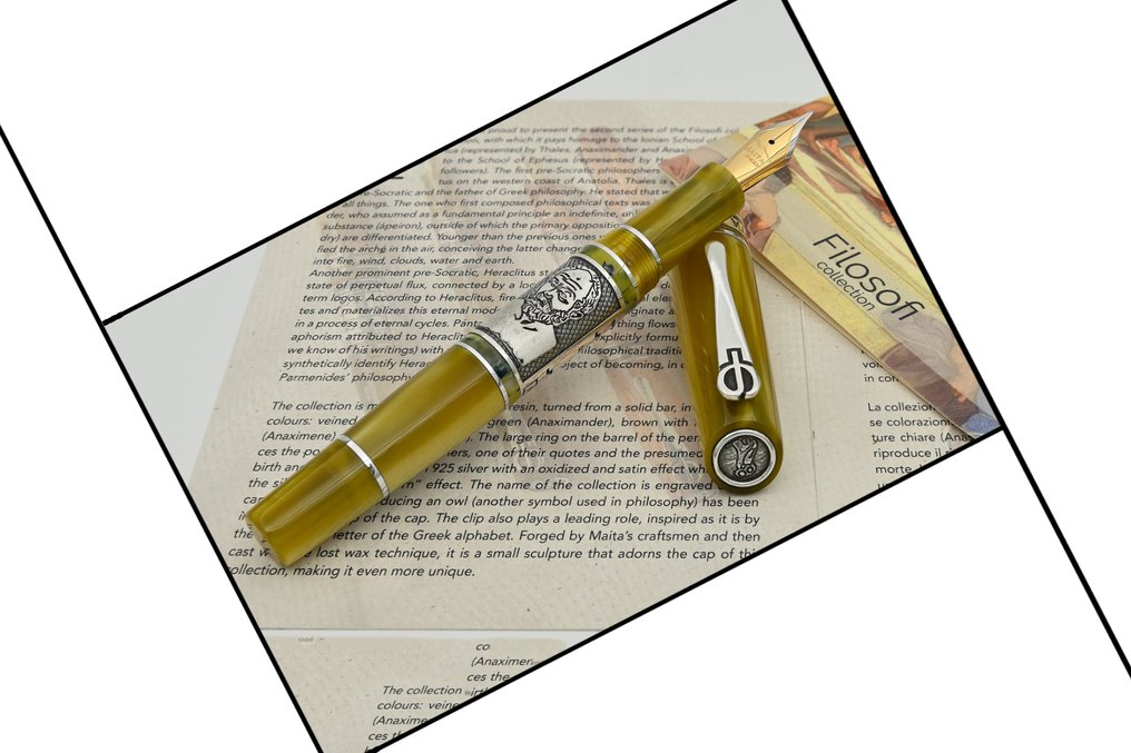 Maita - Collezione Filosofi: Anassimandro | Edizione Limitata a 199 esemplari in resina italiana e argento - Fountain pen #1.0