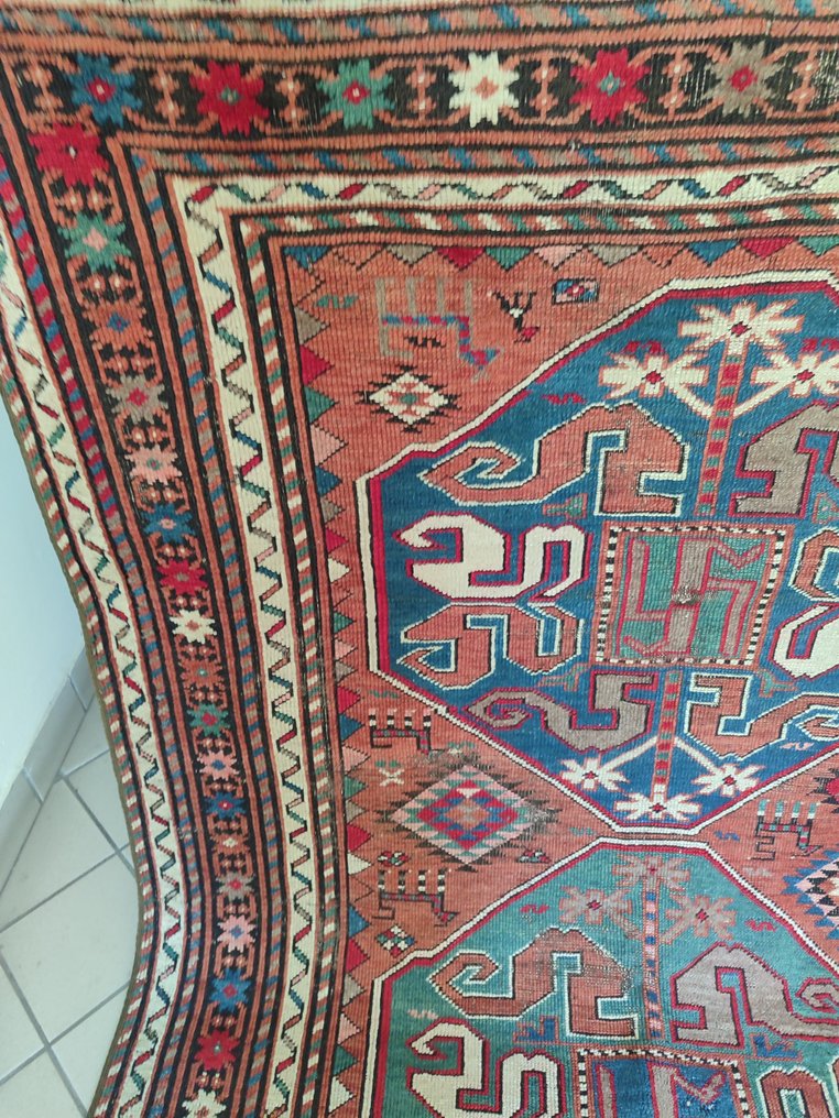 Tapis kazak ancien Chondzoresk russe, un pièce de collection - Tapis - 270 cm - 140 cm #3.2