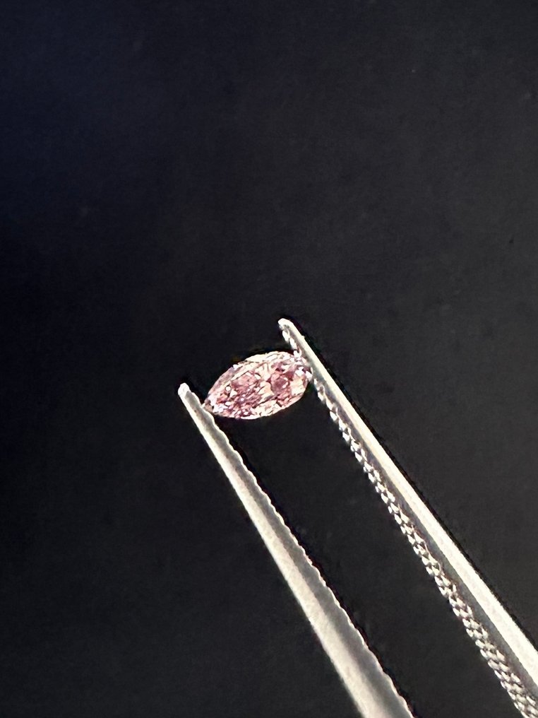 1 pcs Diamant (Colorat natural) - 0.09 ct - Pară - Fancy intense maroniu Roz - VS1 - IGI (Institutul gemologic internațional) #4.3