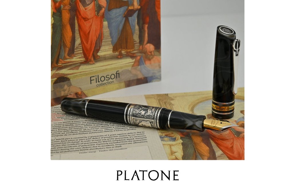 Maita - Collezione Filosofi: Platone | Edizione Limitata a 100 esemplari in resina italiana e argento - Fountain pen #1.0