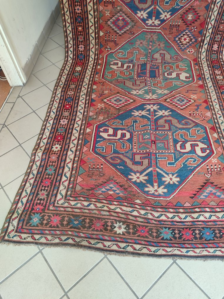 Tapis kazak ancien Chondzoresk russe, un pièce de collection - Tapis - 270 cm - 140 cm #2.1