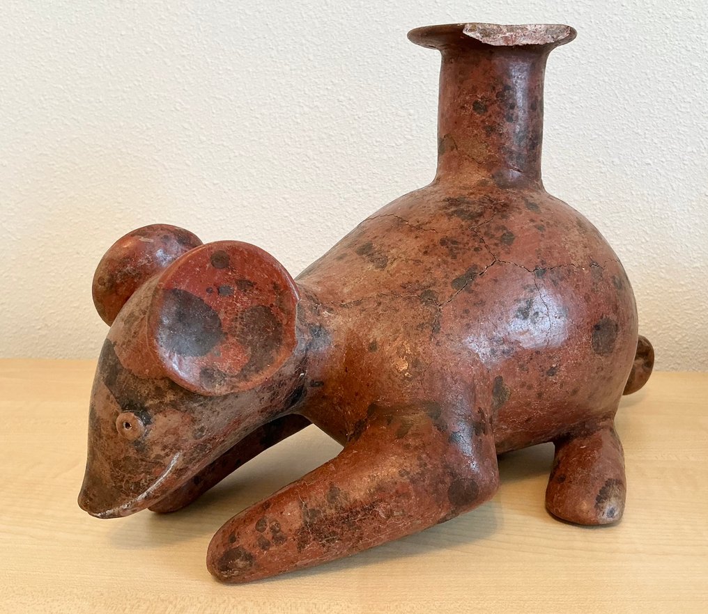 前哥伦布时期科利马动物雕像，可能是啮齿动物类型——墨西哥——非常罕见。 陶器 图形 - 36 cm #3.2