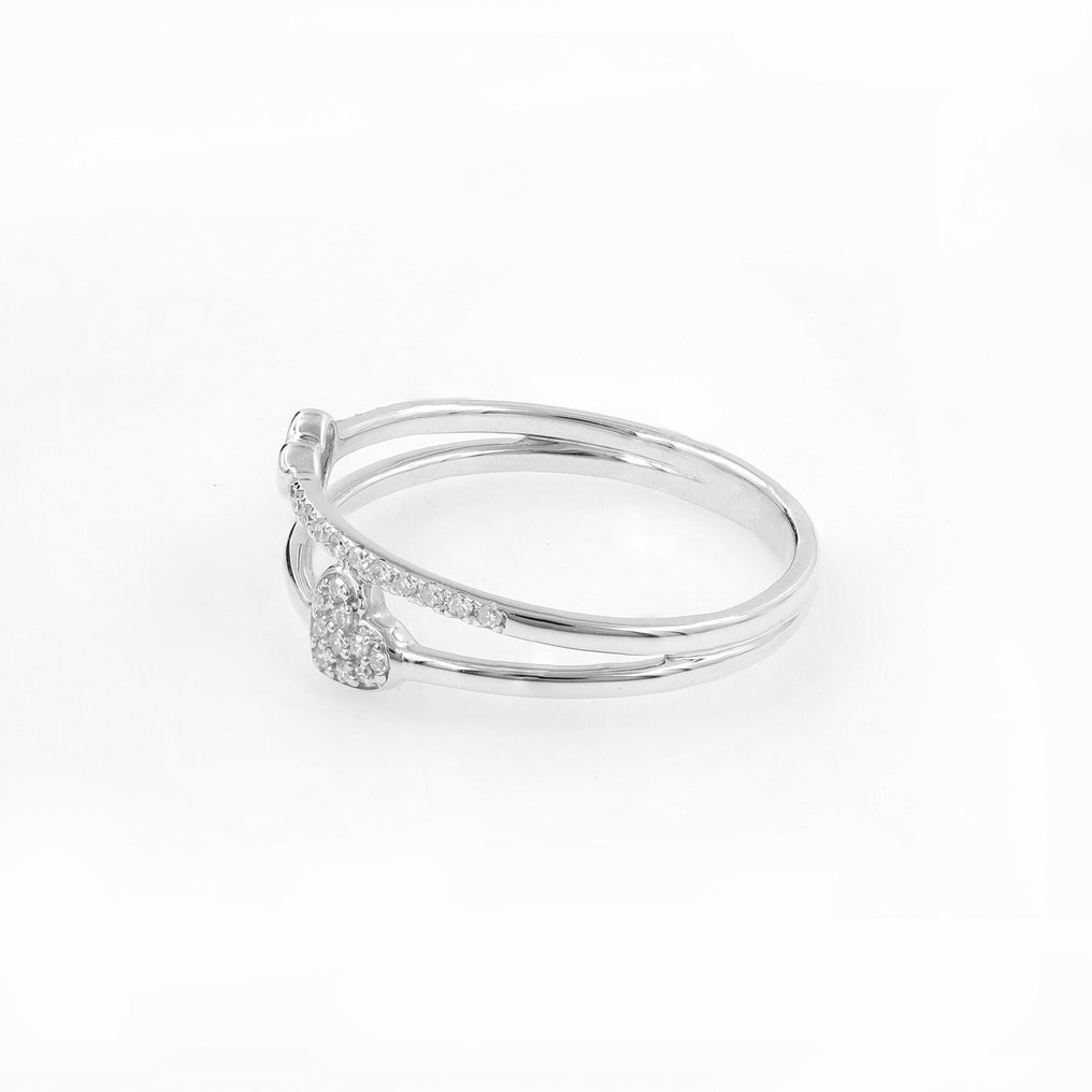 沒有保留價 - 戒指 - 14 克拉 白金 - 0.08ct. tw. 鉆石 (天然) #4.3