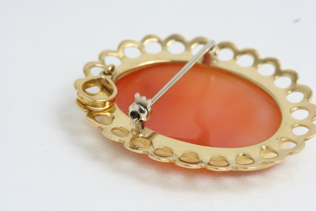 Cameo - 18 kt. Yellow gold Carnelian - Cammeo #4.3