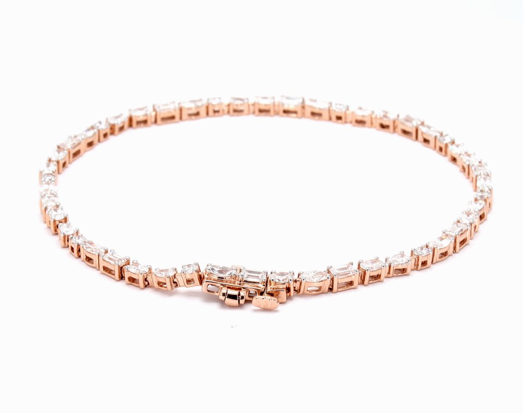 Βραχιόλι - 14 καράτια Ροζ χρυσό - 2.81ct. tw. - Διαμάντι - Βραχιόλι τένις με πολλαπλές κοπές. #2.1