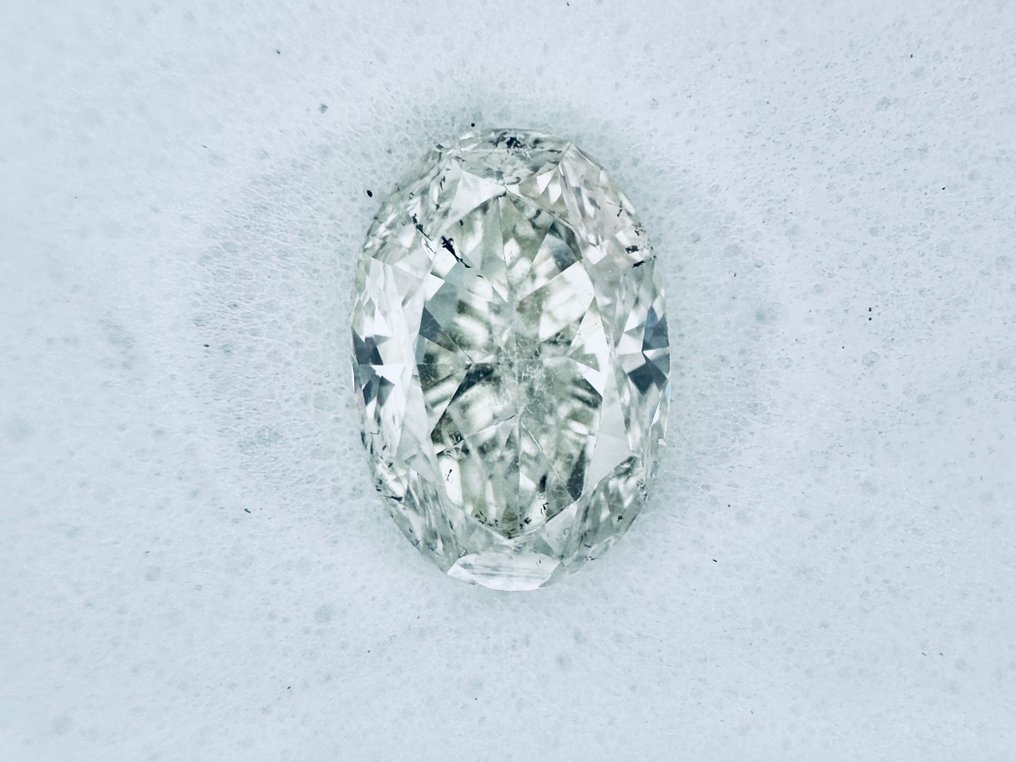 1 pcs Diamant (Natuurlijk) - 1.02 ct - Ovaal - J - SI1 - Gemewizard Gemological Laboratory (GWLab) - ( NATURAL ) #1.0