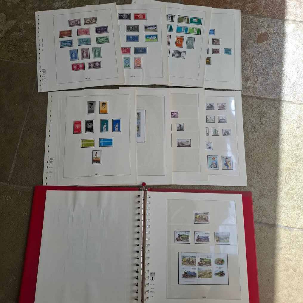 Ireland 1960/1988 - Collection of postage stamps and blocks (except for one value) completely in Lindner Vordruck Band. #1.0