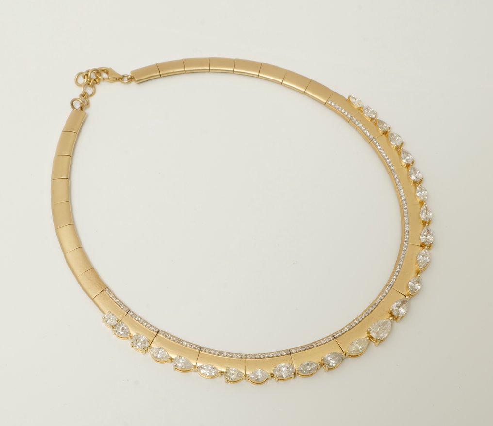 Κολιέ - 14 καράτια Κίτρινο χρυσό - 12.92ct. tw. Διαμάντι (Φυσικό) - Διαμάντι - Κοσμήματα νύφης #1.0