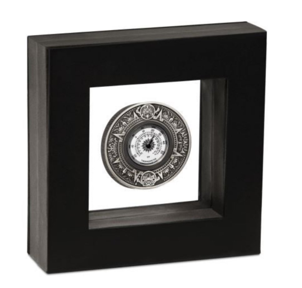 Tuvalu. 2 Dollars 2018 Thermometer - 2 oz with BOX und CoA #1.0