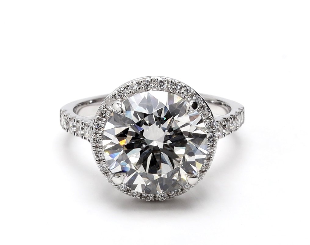 訂婚戒指 - 14 克拉 白金 - 5.57ct. tw. 鉆石 (實驗室培育) - 鉆石 - 经典结婚戒指 #1.0