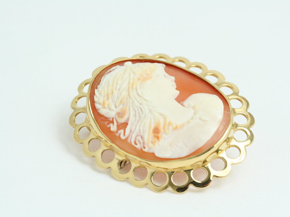 Cameo - 18 kt. Yellow gold Carnelian - Cammeo #1.0