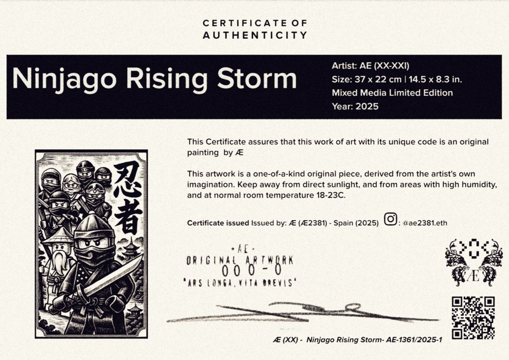 Æ (XX-XXI) - (Set of 3) – “LEGO Ninjago: Shadows of the Dojo” (2025) – Mixed Media Triptych #4.3