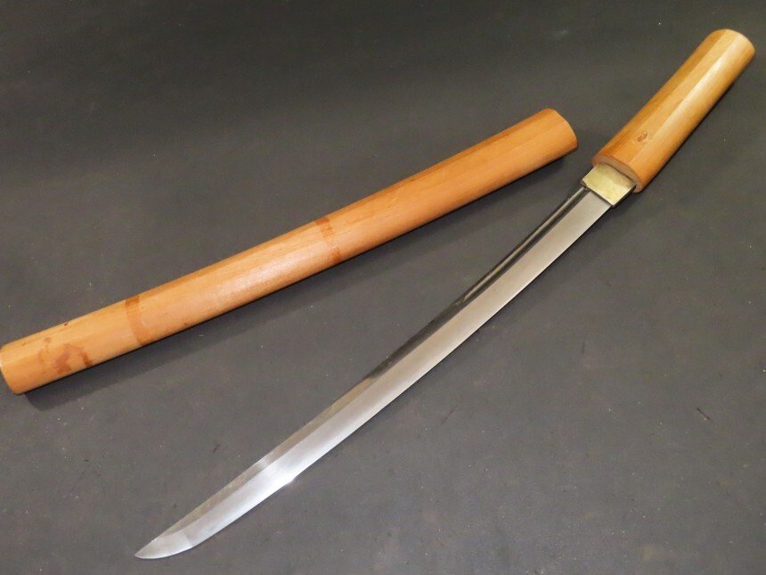 武士刀 - Tamahagane - Wakizashi w/White Sheath : A5-621 - 日本 - Muromachi period (1333-1573)  (没有保留价) #1.0