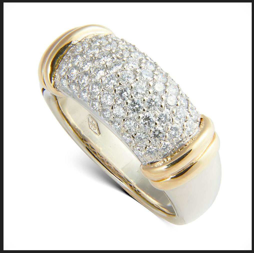 Bague - 18 carats Or jaune, Or blanc -  0.76ct. tw. Diamant (Naturelle)  - Diamant - Bague 18K RS 52 Diamant #2.1