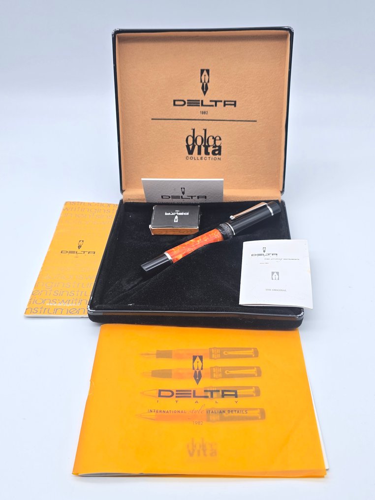 Delta - Pluma estilográfica Delta DV Original Mid Size Paladio Plumín de oro 14K - Pluma Fuente M - Füllfederhalter #2.1