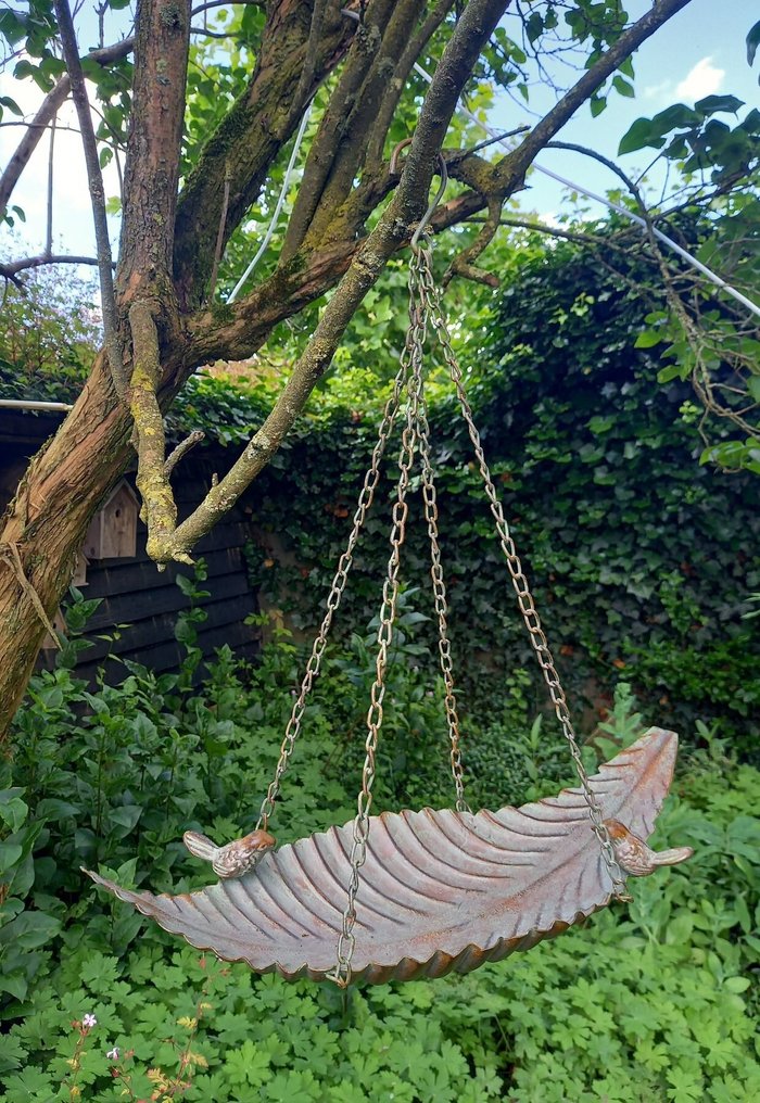  鸟浴盆 - 喂食地点 - 58 厘米 - 金属 - 叶子形状的鸟浴盆 #2.1