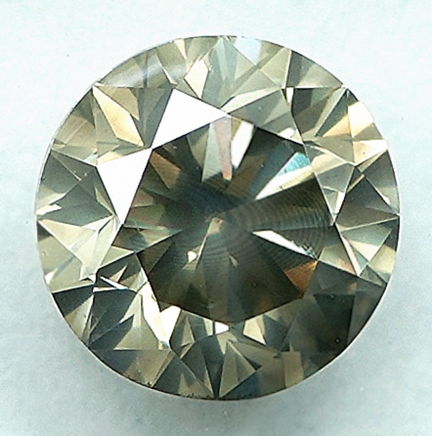 1 pcs 钻石  (天然色彩的)  - 1.25 ct - 圆形 - Fancy 稍帶灰色的 黄色 - I1 内含一级 - 国际宝石研究院（IGI） #1.0