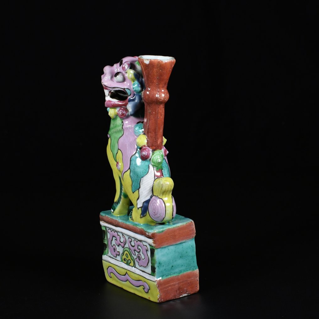 Statuetta - Ensemble de deux portes-encens figurant des Lions Bouddhiques - Porcellana - Cina - Jiaqing (1796-1820) #3.2