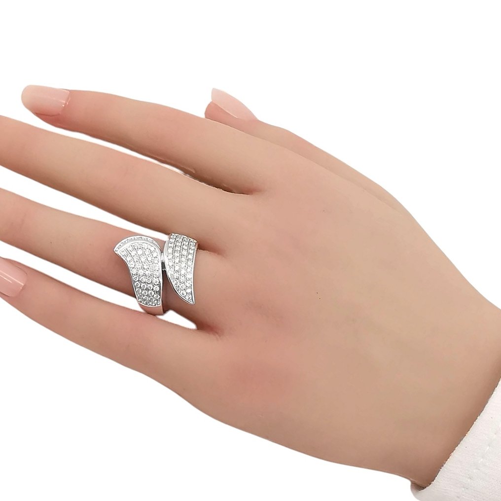 Gyűrű - 18 kt. Fehér arany - 1.00ct. tw. Gyémánt (Természetes) #1.0