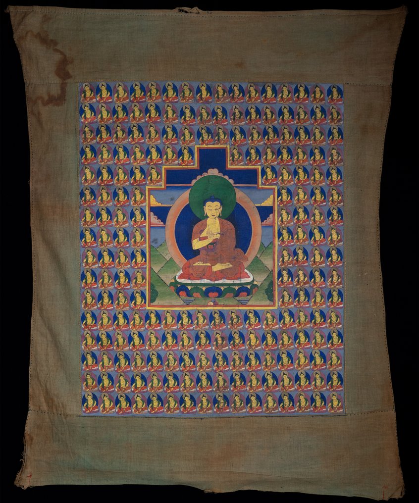 Θάγκα που απεικονίζει τον Σακιαμούνι Βούδα. - Θιβέτ - 19ος Αιώνας #1.0