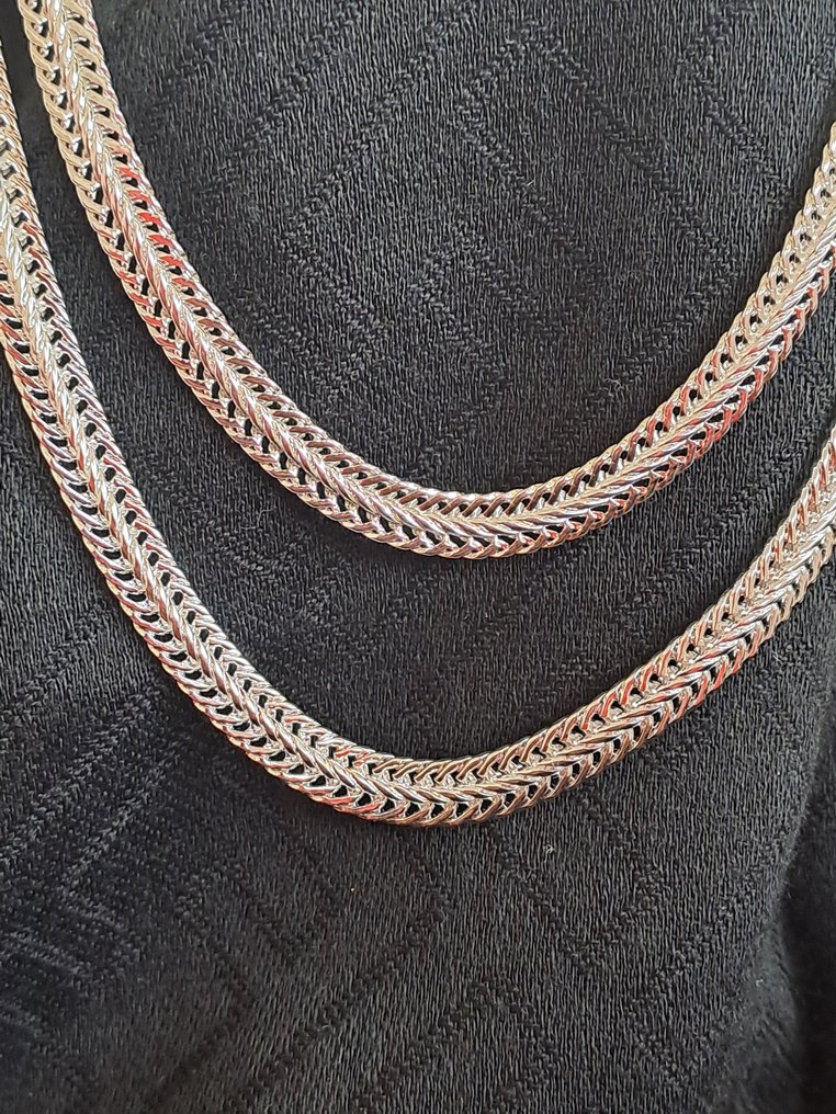 No reserve price - Necklace Silver - 2 Flat necklace sets #2.1