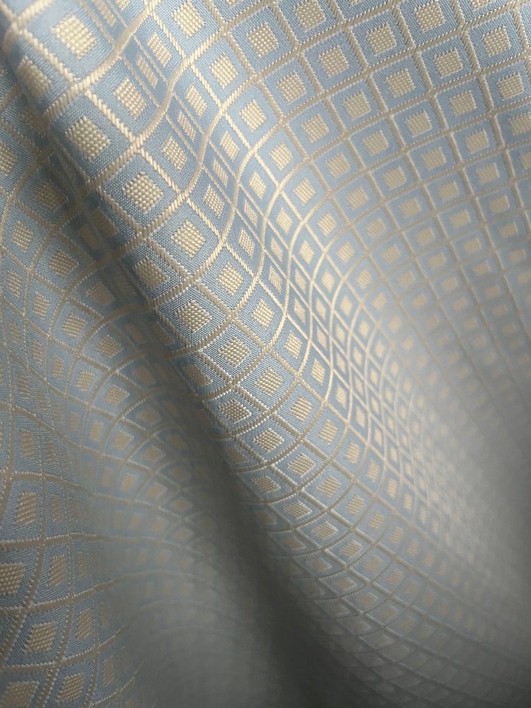 Jacquard geométrico azul e ouro – classe sem tempo - Têxtil  - 600 cm - 300 cm #1.0