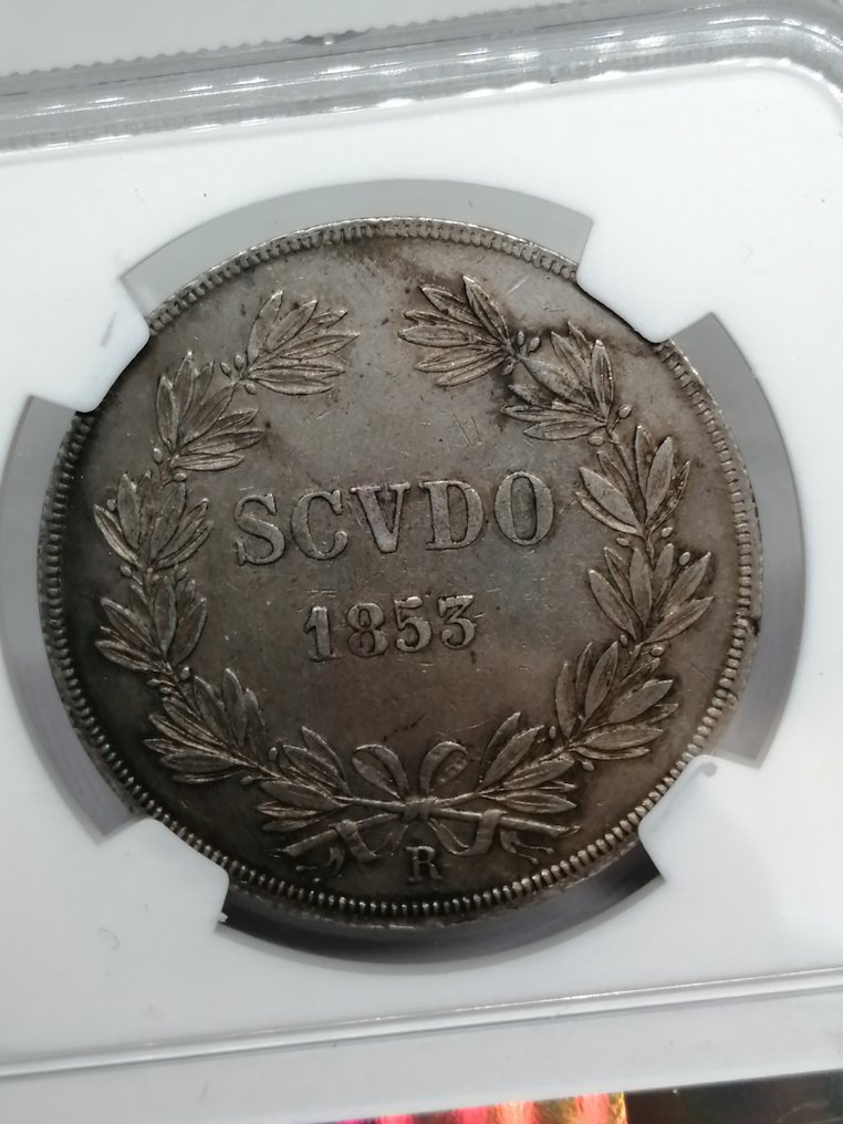 Ιταλία Ρώμη Ποντιφικό Κράτος. Pio IX ( 1792-1878). Scudo 1853R VII #2.1