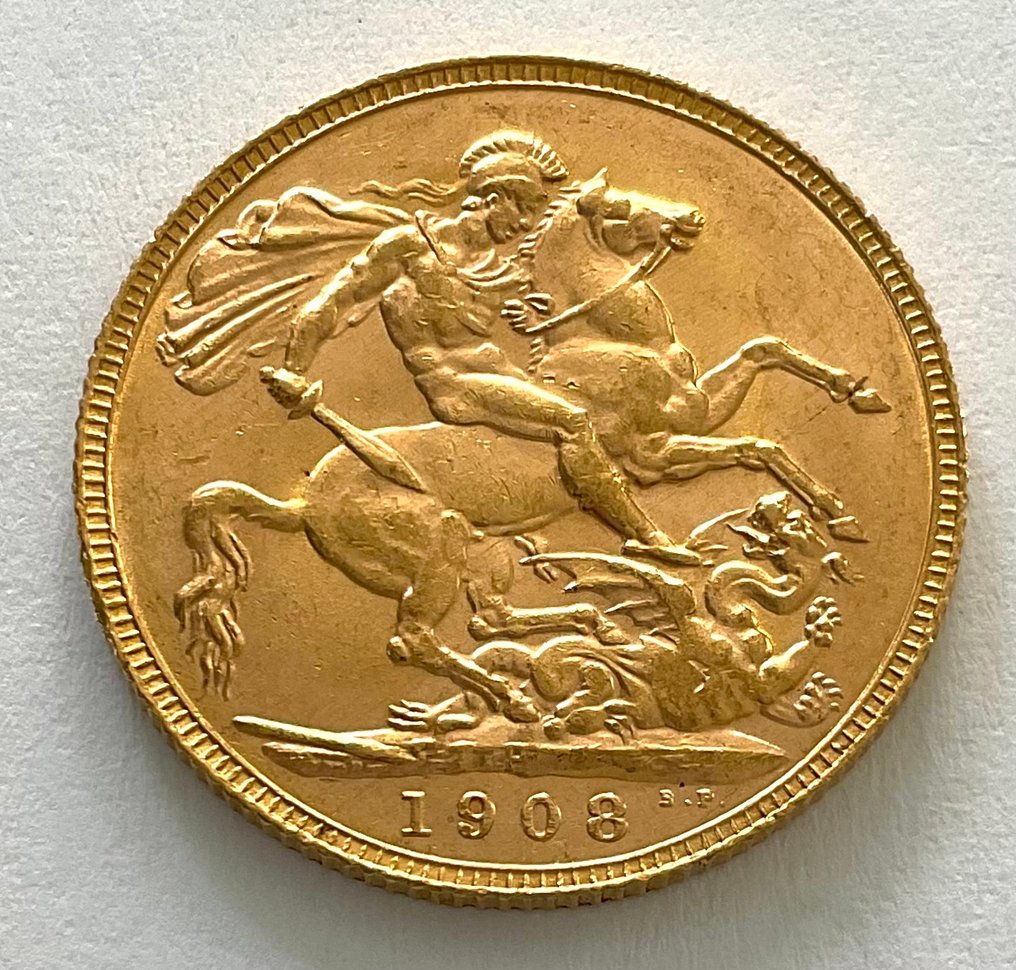 澳大利亚. Edward VII (AD 1901-1910). Sovereign 1908 #1.0