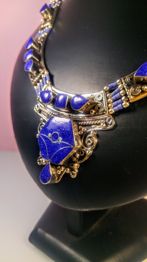 Wintage naszyjnik z lapis lazuli. - Naszyjnik #1.0