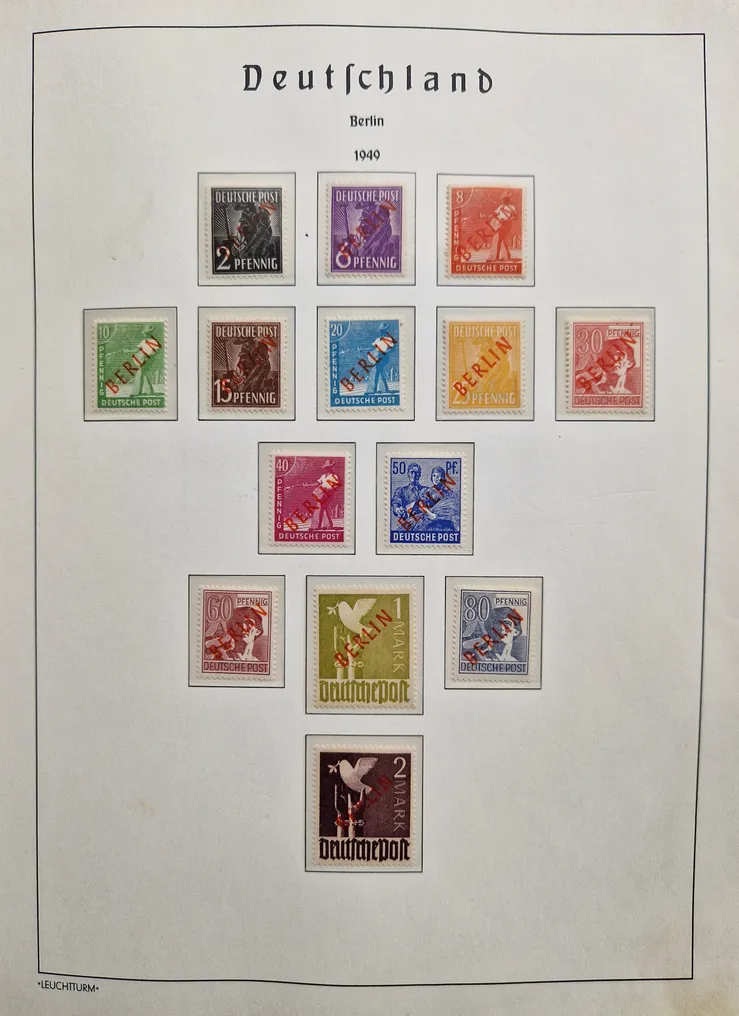 Berlin 1949 - Complete series with red print BERLIN + quality mark #1.1