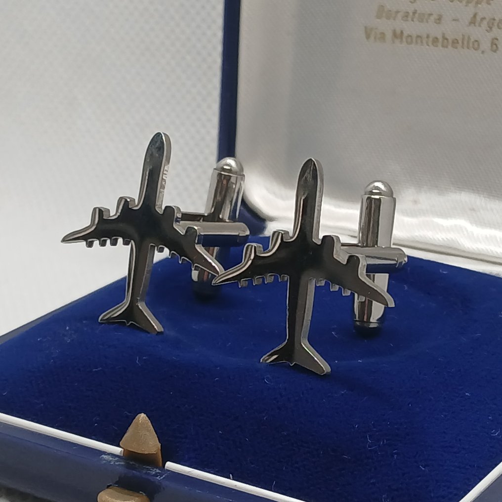 白色层压金（18K）。 - 袖口扣 - 飞行员。 #3.2