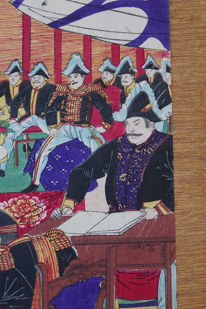 Illustration of the Commanders who Pacified Western Japan, Receiving the Emperor's Gift Cups - Yōshū (Hashimoto) Chikanobu (豊原周延, 1838–1912) - Japan #3.2
