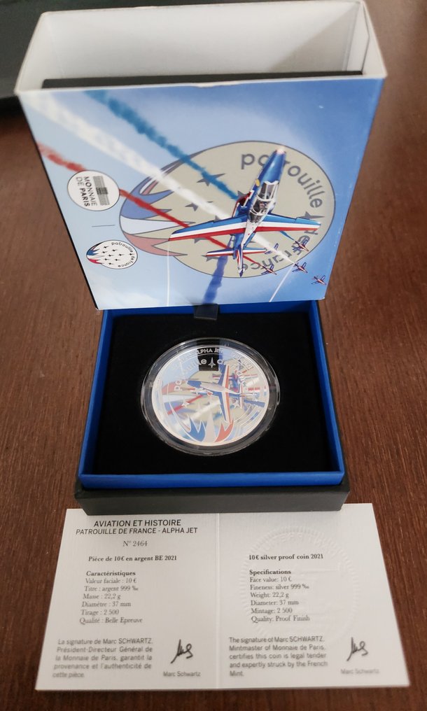 Frankrijk. 10 Euro 2021 "Alpha Jet" Proof (Zonder minimumprijs) #1.0
