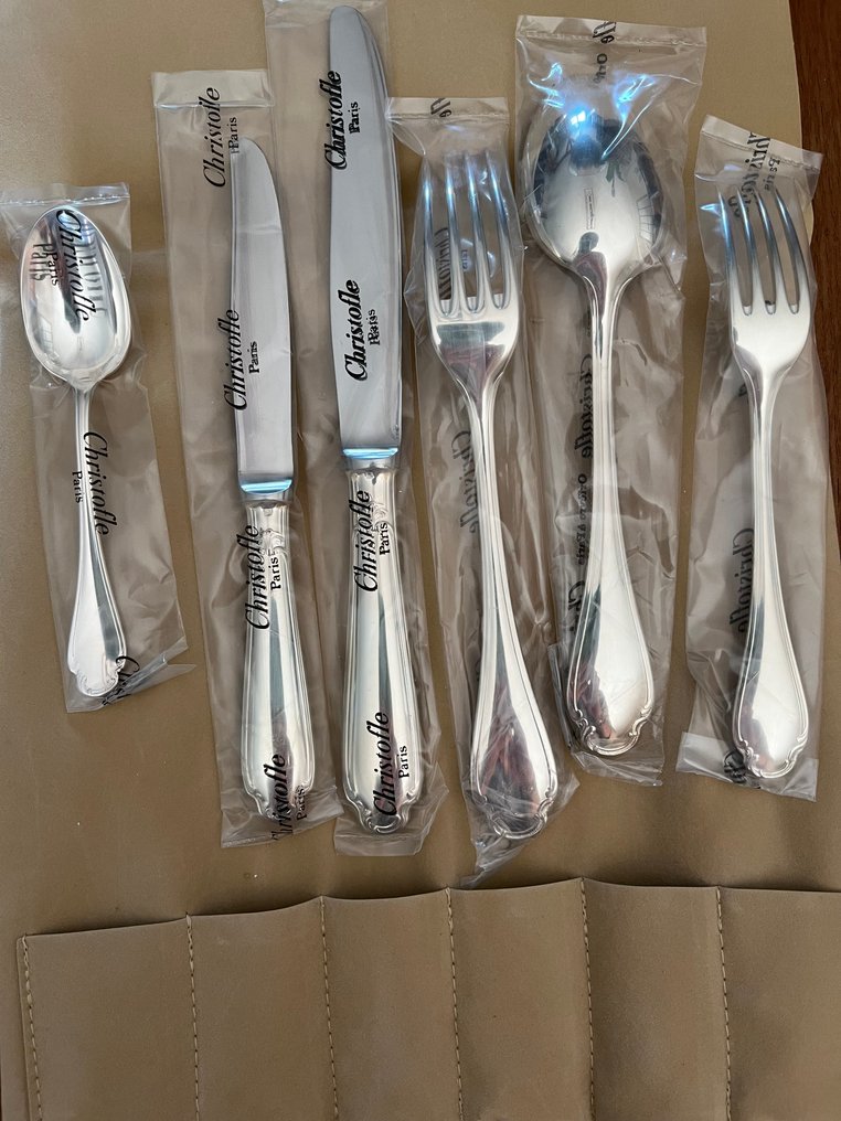 Christofle - Σετ μαχαιροπίρουνων για 12 (72) - Pompadour - Επάργυρο #1.0