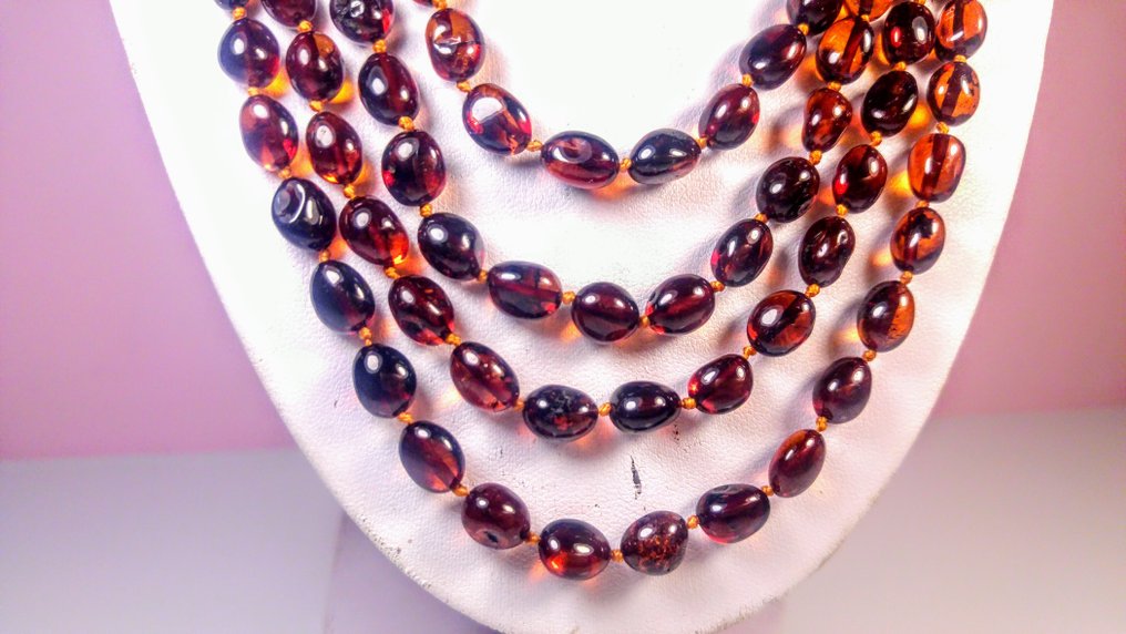 Collar de ámbar del Báltico - Largo - Ámbar - 200 cm - 0.9 cm (Sin precio de reserva) #2.1