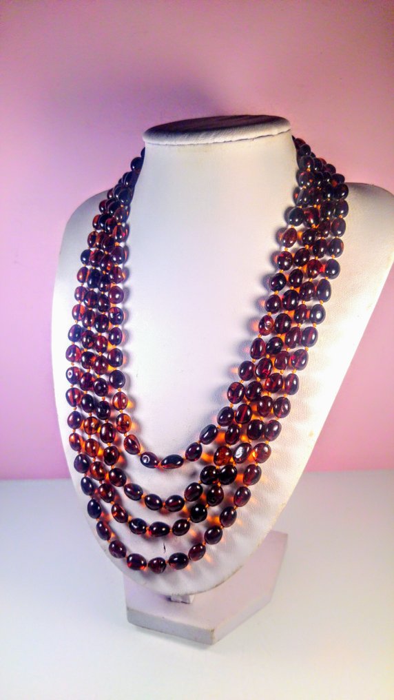 Collar de ámbar del Báltico - Largo - Ámbar - 200 cm - 0.9 cm (Sin precio de reserva) #1.0