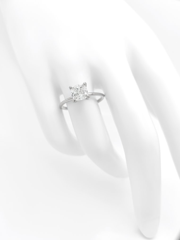 Δαχτυλίδι - 14 καράτια Λευκός χρυσός, E/SI2 -  1.52ct. tw. Διαμάντι (Φυσικό) - Πιστοποιητικό GIA #3.2