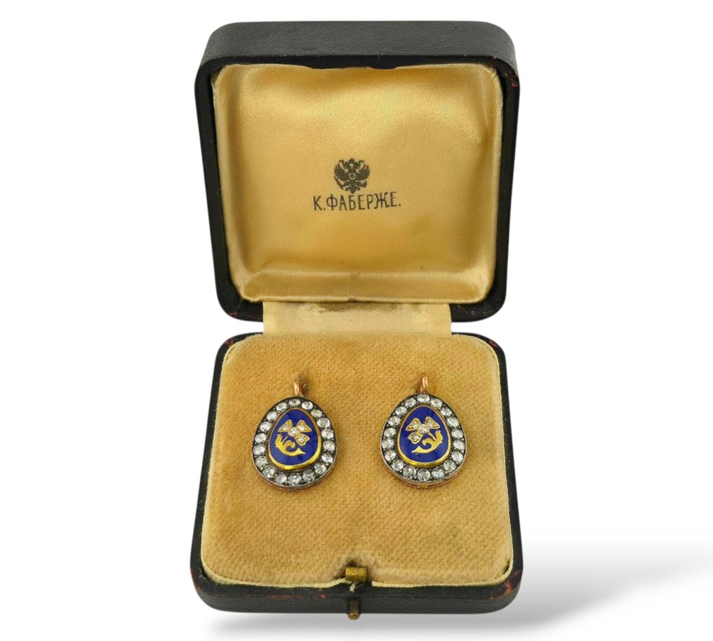 Korvakorut - 14 kt. Ruusukulta, Antiikkiset 56K-kultaiset ja timantti korvakorut - 2,00 karaattia Timantti (Luonnollinen) #3.2