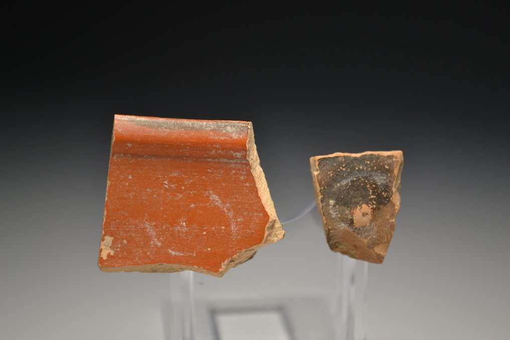 Ancient Roman, Empire Ceramic Lot of 2 Theater Mask Fragments (No reserve price) #2.1