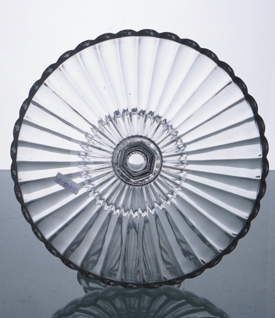 Val Saint Lambert - 大淺盤 - 透明的装饰艺术风格高脚碗 - 玻璃 #4.3